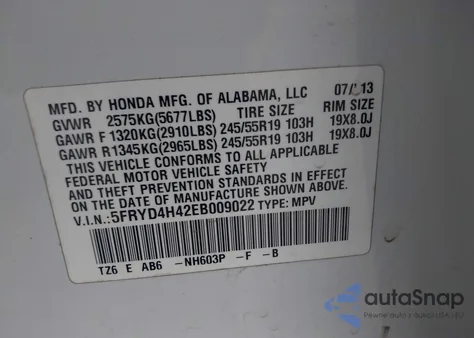 2014 Acura Mdx Technology Package z USA, uszkodzony, nr VIN 5FRYD4H42EB009022